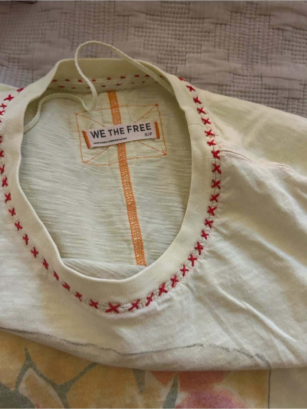We The Free Pale Yellow Tomato Graphic Short Sleeve Tee - Picture 2 of 3
